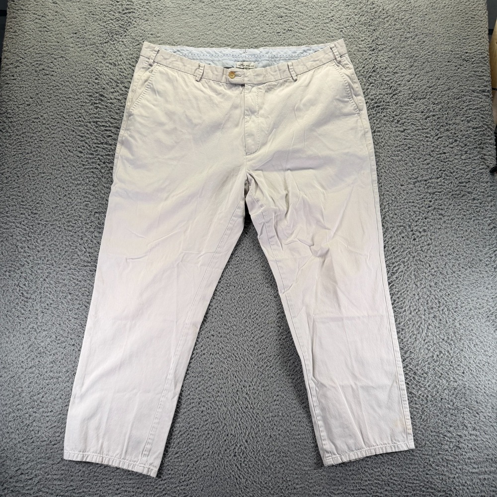 Peter Millar Pant Mens 42x28 Beige Cotton Chino Tapered Preppy Business Career